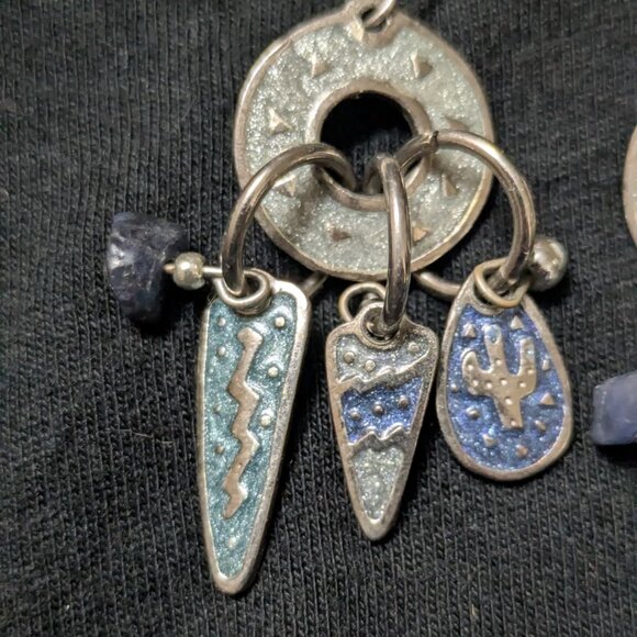 Vintage marked Edgar Berebi pierced desert themed earrings - Picture 2 of 3